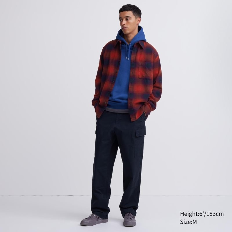 Men Uniqlo Flannel Checked Long-sleeve Shirts Red | 5983591