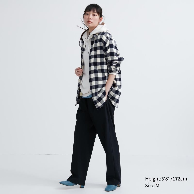 Men Uniqlo Flannel Checked Long-sleeve Shirts Blue | 6683939