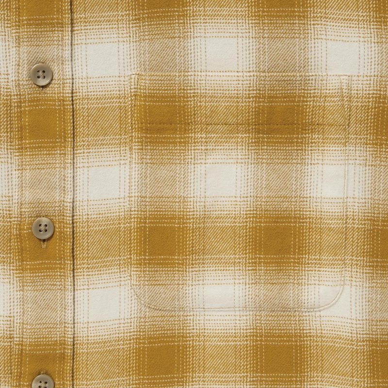 Men Uniqlo Flannel Checked Long-sleeve Shirts Yellow | 3521703