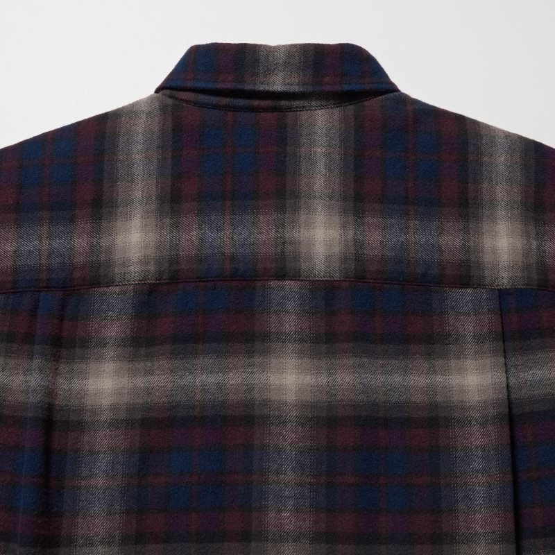 Men Uniqlo Flannel Checked Long-sleeve Shirts Green | 6742876