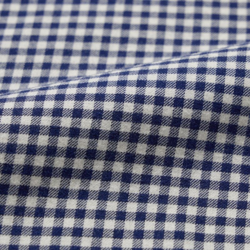 Men Uniqlo Flannel Checked Long-sleeve Shirts Navy | 8597460