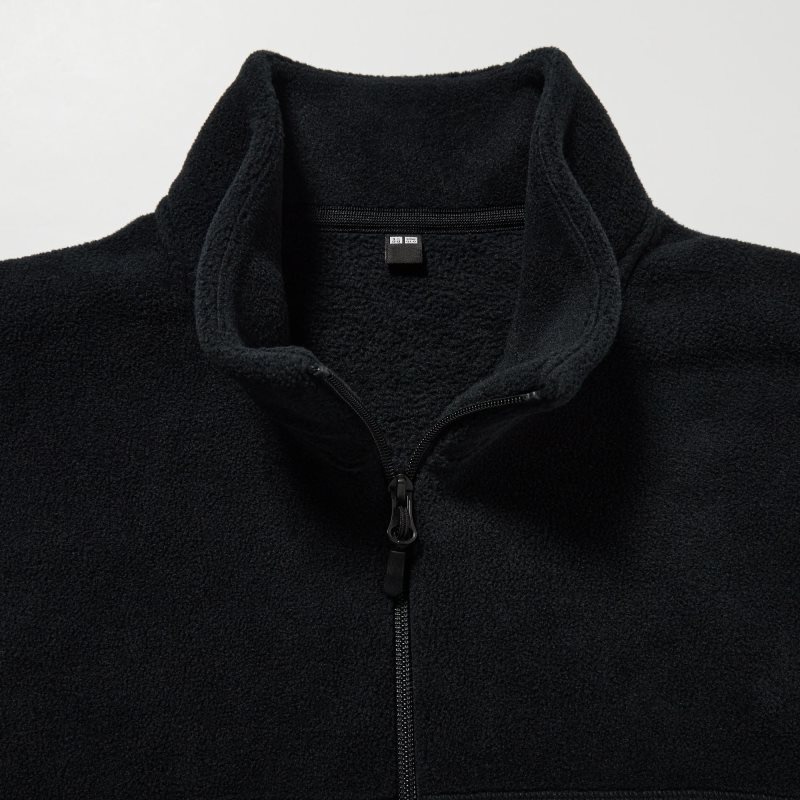 Men Uniqlo Fleece Long Sleeve Full-zip Jackets Blue | 9528243