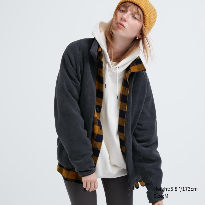 Men Uniqlo Fleece Long-sleeve Full-zip Jackets White | 1226341