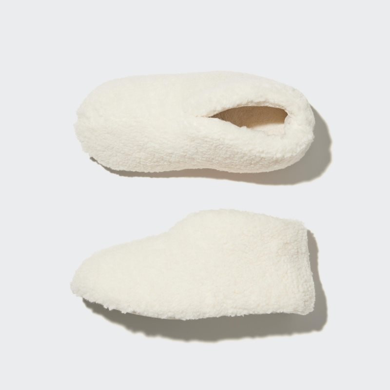 Men Uniqlo Fleece Room Faux Shearling Fleece Slippers White | 3594927