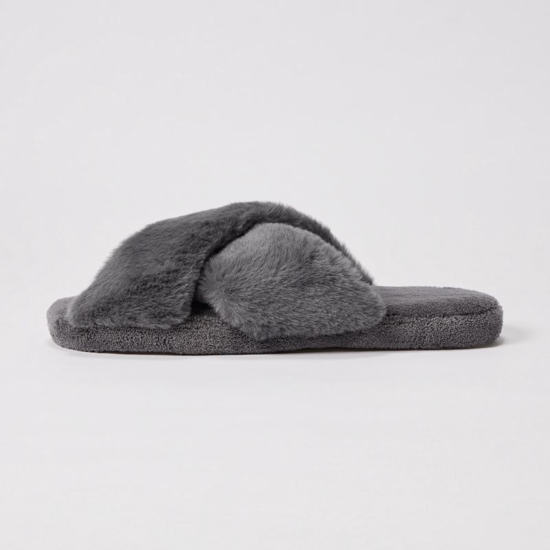 Men Uniqlo Fleece Room Furry Fleece Slippers Grey | 5923944