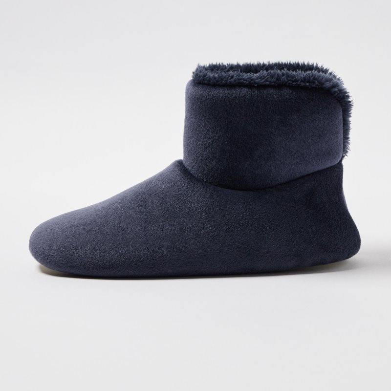 Men Uniqlo Fleece Room Velour Slippers Navy | 9326350