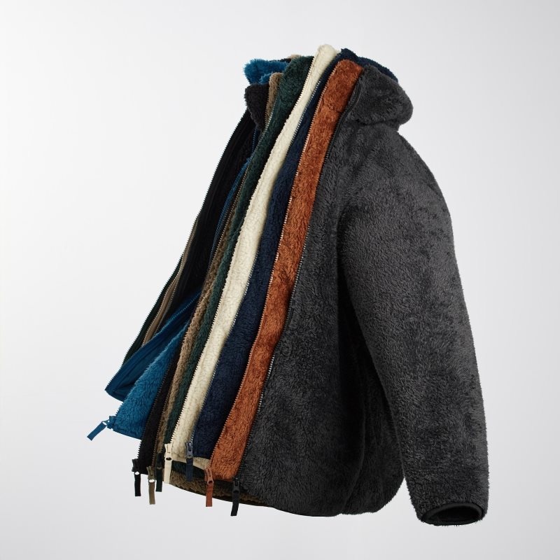 Men Uniqlo Fluffy Yarn Fleece Full-Zip Jackets Burgundy | 8578075