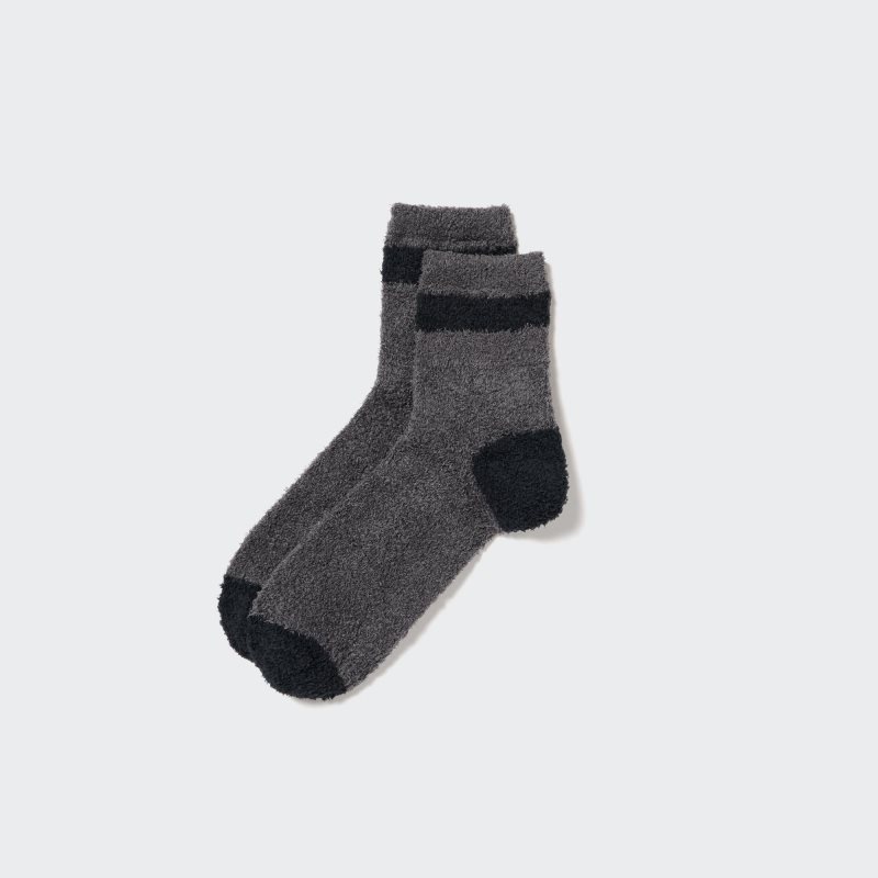 Men Uniqlo HEATTECH Fluffy-Lined Half Socks Grey | 4302678