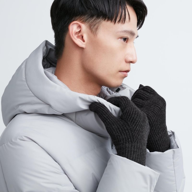 Men Uniqlo HEATTECH Knitted Gloves Black | 6208909