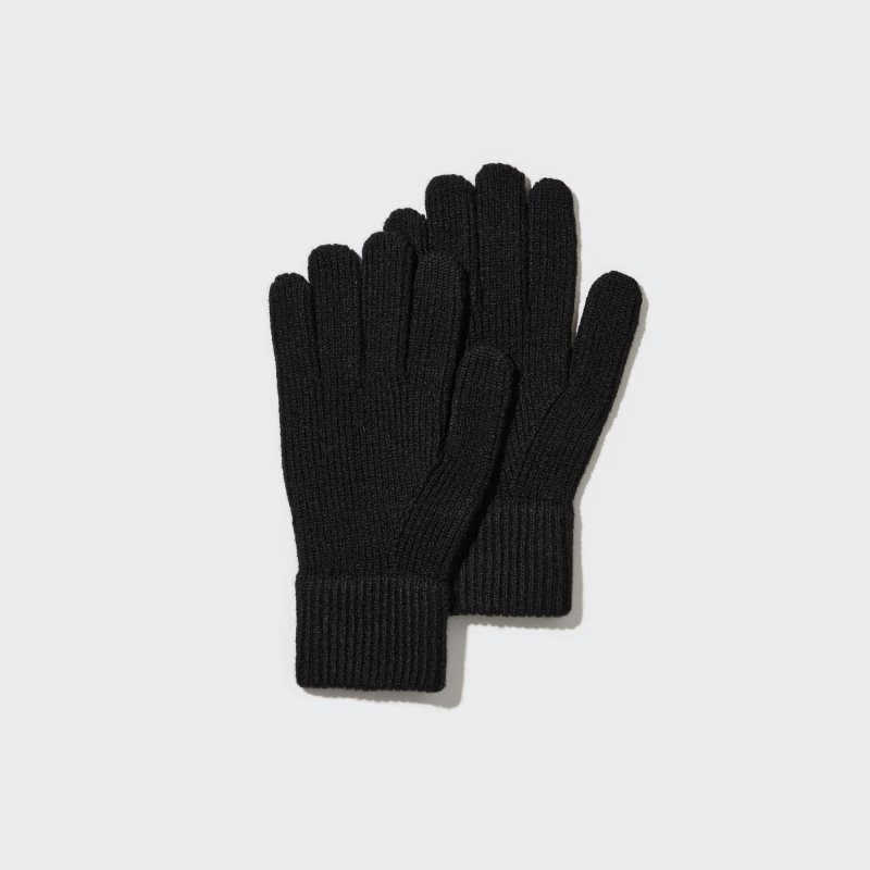 Men Uniqlo HEATTECH Knitted Gloves Black | 6208909