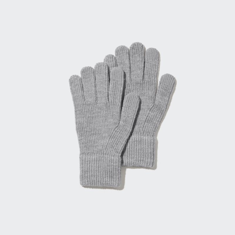 Men Uniqlo HEATTECH Knitted Gloves Grey | 9957363