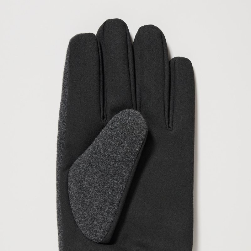 Men Uniqlo HEATTECH Lined Faux Wool Gloves Grey | 4150695