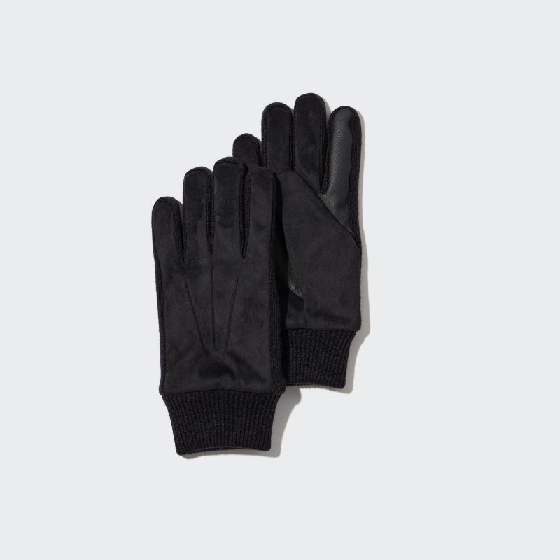 Men Uniqlo HEATTECH Lined Gloves Black | 6349073