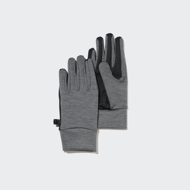 Men Uniqlo HEATTECH Lined Stretch Gloves Grey | 2848236