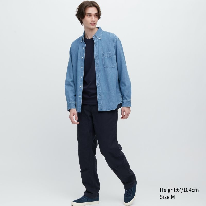 Men Uniqlo HEATTECH Ultra Warm Crew Neck Long-Sleeve T Shirts Navy | 2404801