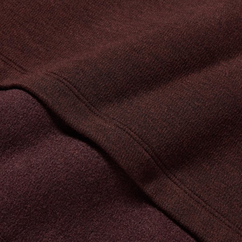 Men Uniqlo HEATTECH Ultra Warm Crew Neck Long-Sleeve T Shirts Burgundy | 7009058