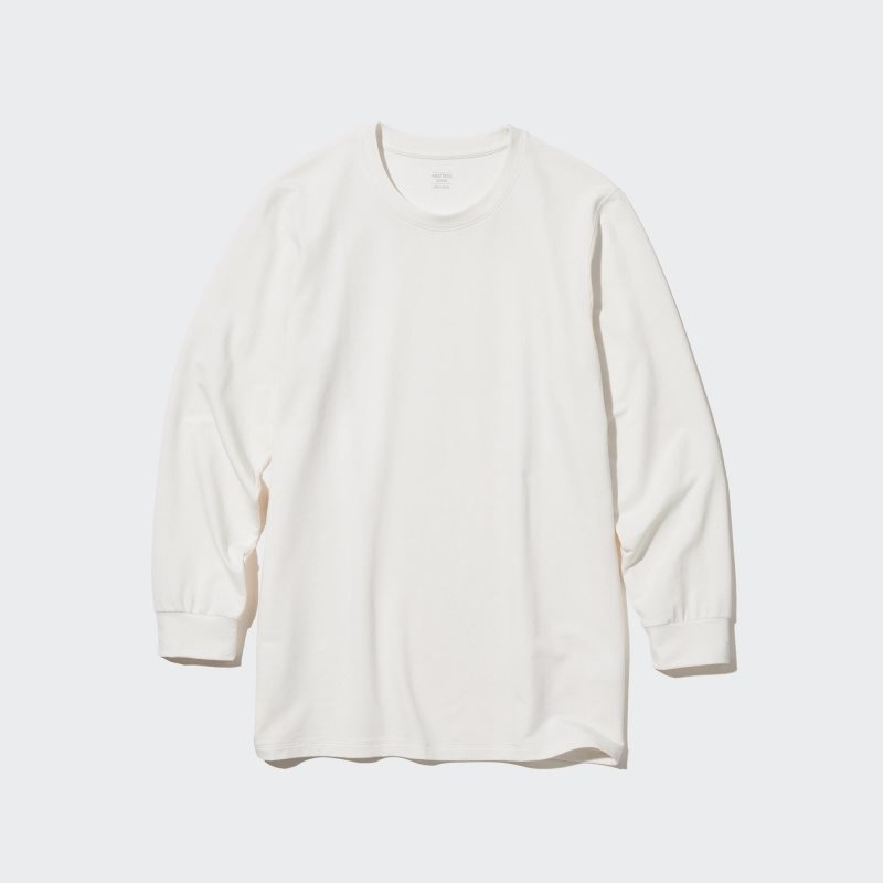 Men Uniqlo Heattech Cotton Crew Neck Extra Warm T Shirts White | 3894463