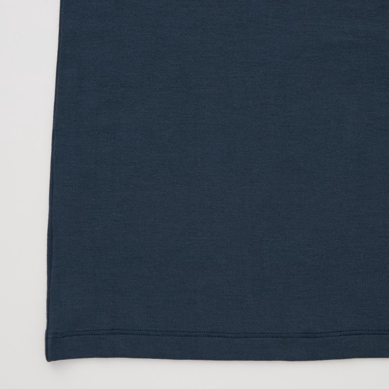 Men Uniqlo Heattech Crew Neck Long-sleeve T Shirts Navy | 4055800