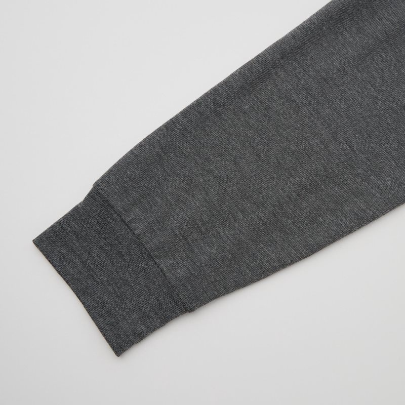 Men Uniqlo Heattech Crew Neck Long-sleeve T Shirts Grey | 5172388