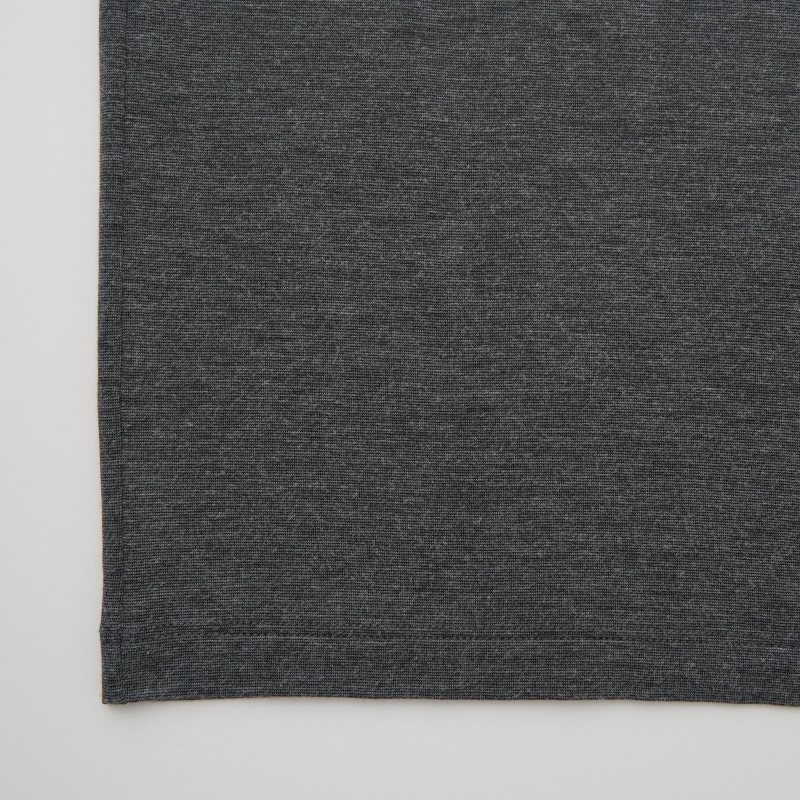 Men Uniqlo Heattech Crew Neck Long-sleeve T Shirts Grey | 5172388