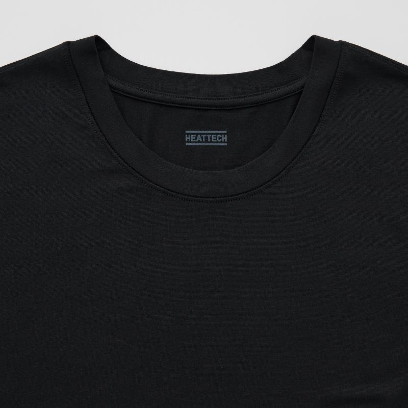 Men Uniqlo Heattech Crew Neck Short-sleeve T Shirts Black | 1608604