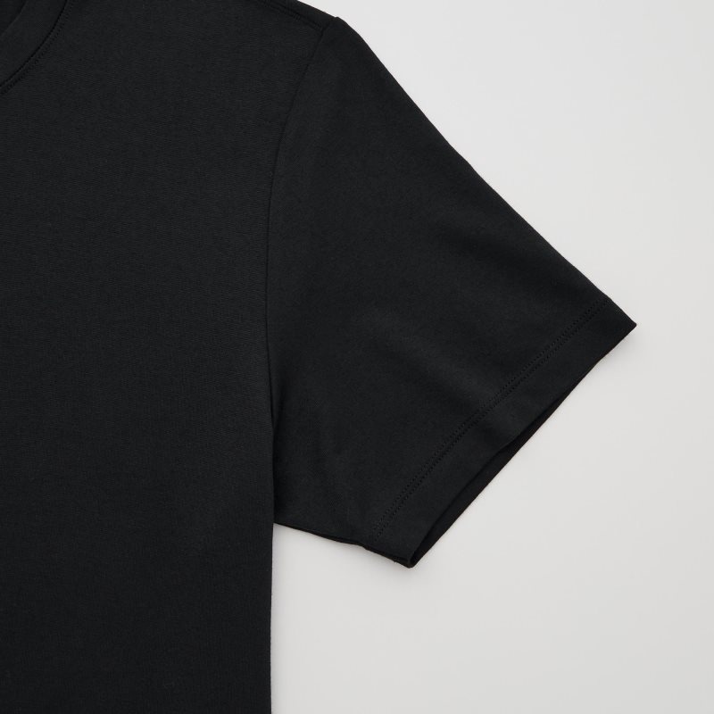 Men Uniqlo Heattech Crew Neck Short-sleeve T Shirts Black | 1608604
