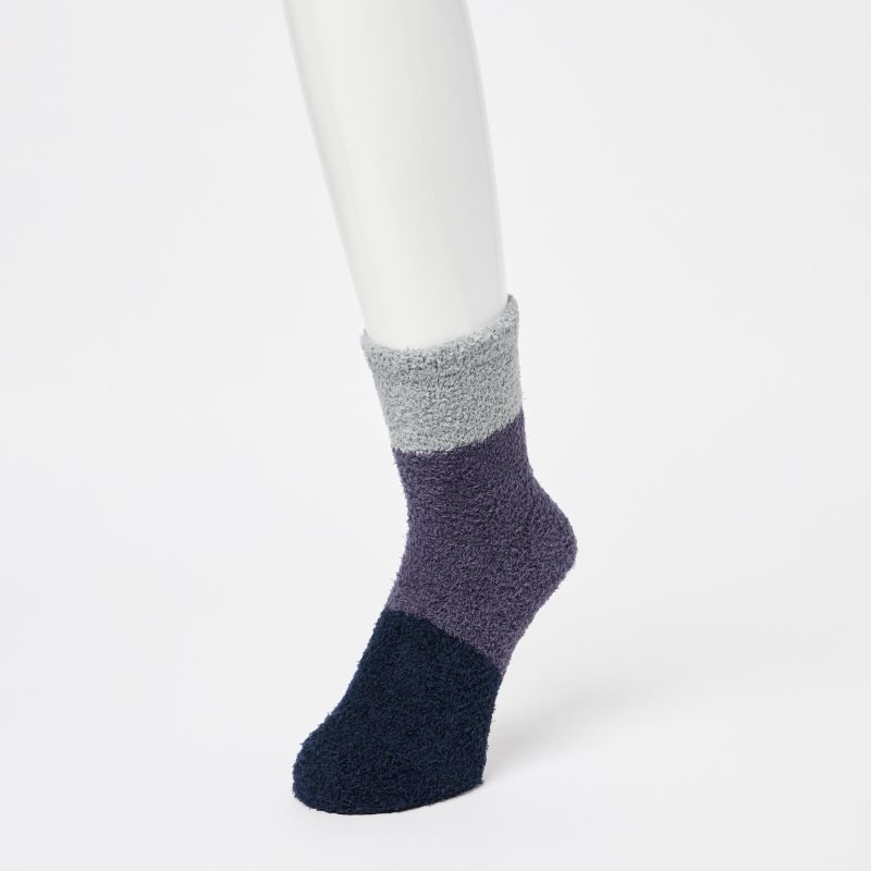 Men Uniqlo Heattech Fluffy Socks Grey | 7790133