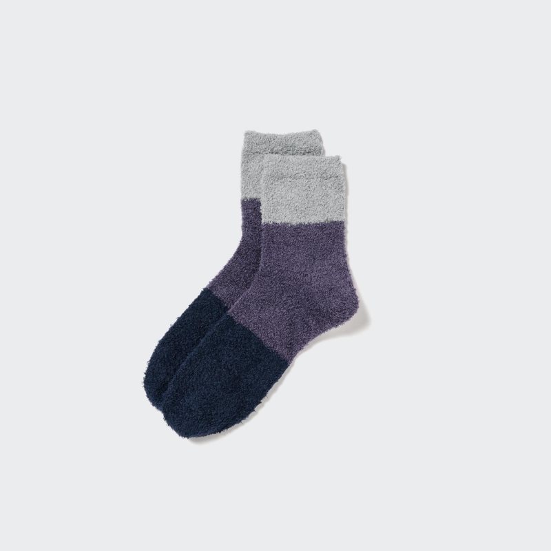 Men Uniqlo Heattech Fluffy Socks Grey | 7790133