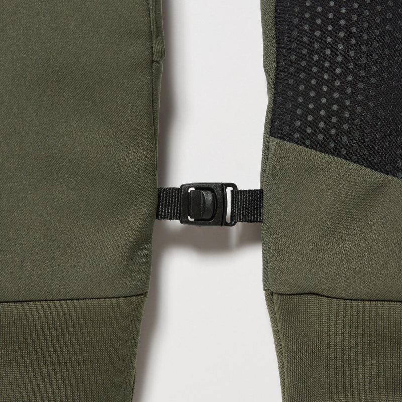 Men Uniqlo Heattech Lined Function Gloves Olive | 7377903
