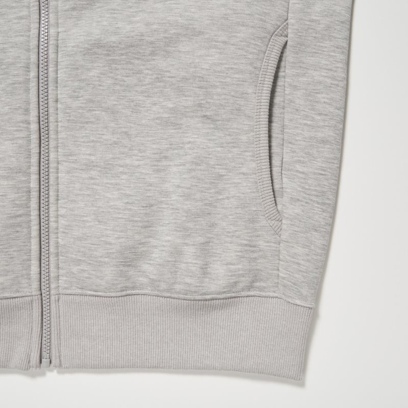 Men Uniqlo Heattech Pile Lined Sweat Full-zip Hoodie Grey | 1575715