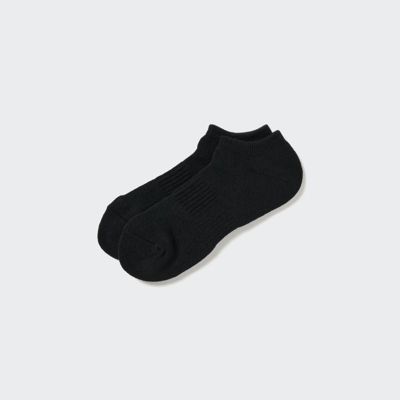 Men Uniqlo Heattech Pile Short Socks Black | 2879121