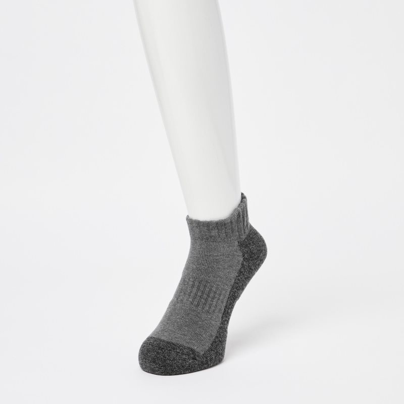 Men Uniqlo Heattech Short Socks Grey | 3580972