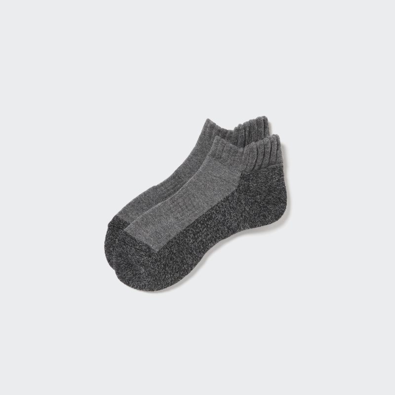 Men Uniqlo Heattech Short Socks Grey | 3580972