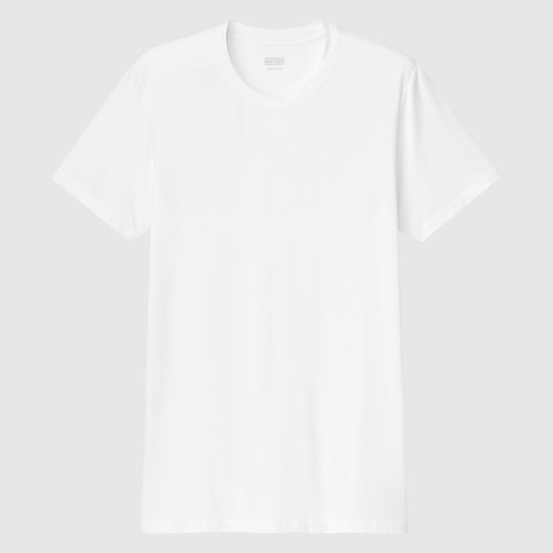 Men Uniqlo Heattech Short-sleeve T Shirts White | 5091028