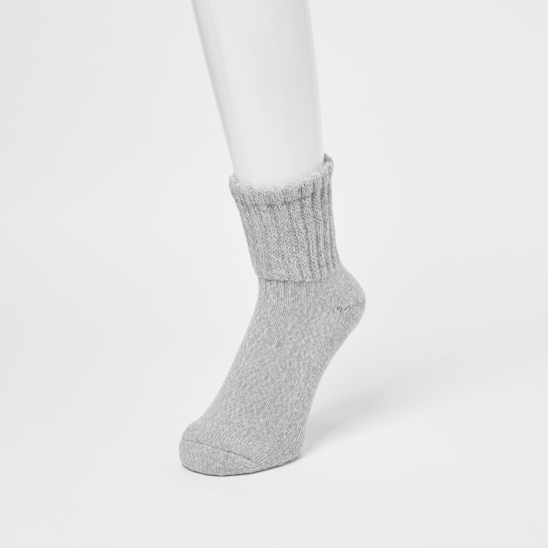 Men Uniqlo Heattech Soft Pile Heather Socks Grey | 5075177