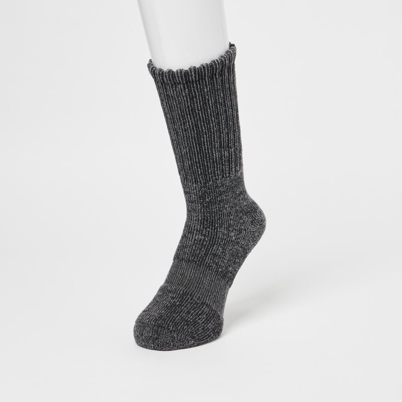 Men Uniqlo Heattech Soft Pile Ribbed Socks Grey | 6703263