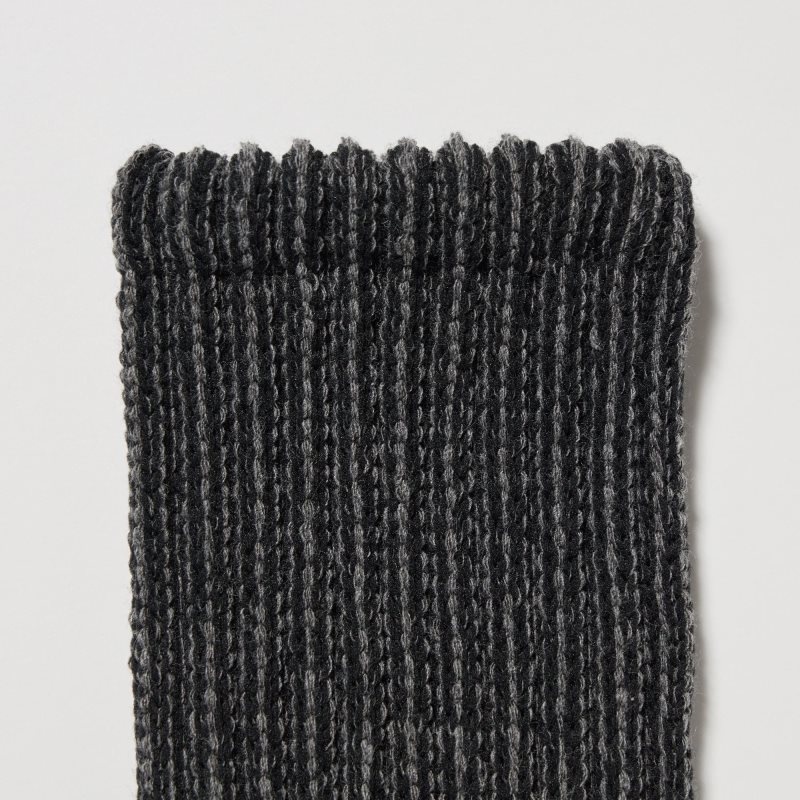 Men Uniqlo Heattech Soft Pile Ribbed Socks Grey | 6703263