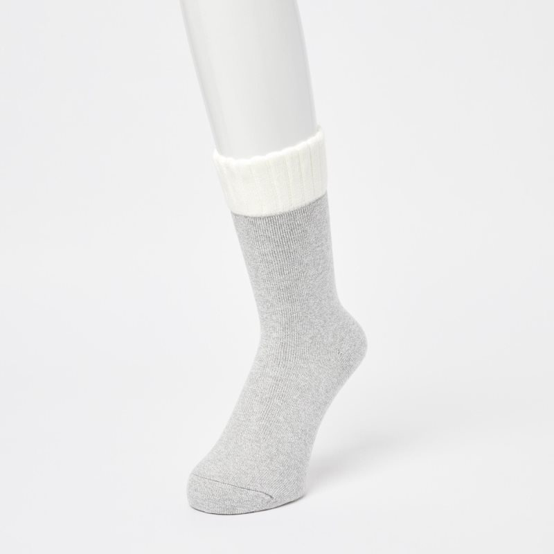 Men Uniqlo Heattech Soft Pile Socks Grey | 3121365