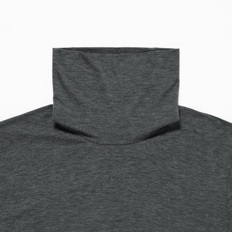 Men Uniqlo Heattech Turtleneck T Shirts Grey | 4638314