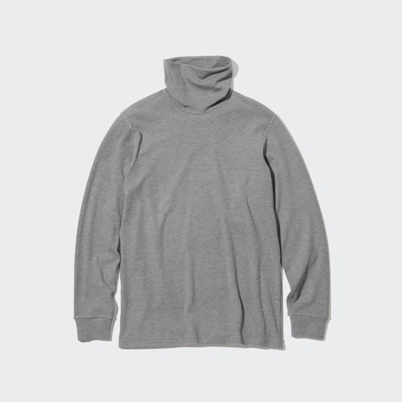 Men Uniqlo Heattech Ultra Warm Turtleneck Long-sleeve T Shirts Grey | 1169224