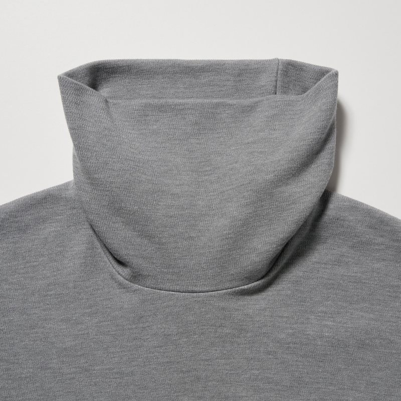 Men Uniqlo Heattech Ultra Warm Turtleneck Long-sleeve T Shirts Grey | 1169224
