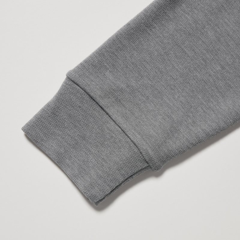 Men Uniqlo Heattech Ultra Warm Turtleneck Long-sleeve T Shirts Grey | 1169224