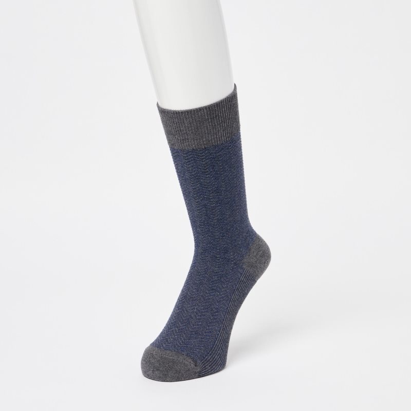 Men Uniqlo Herringbone Socks Grey | 6872617