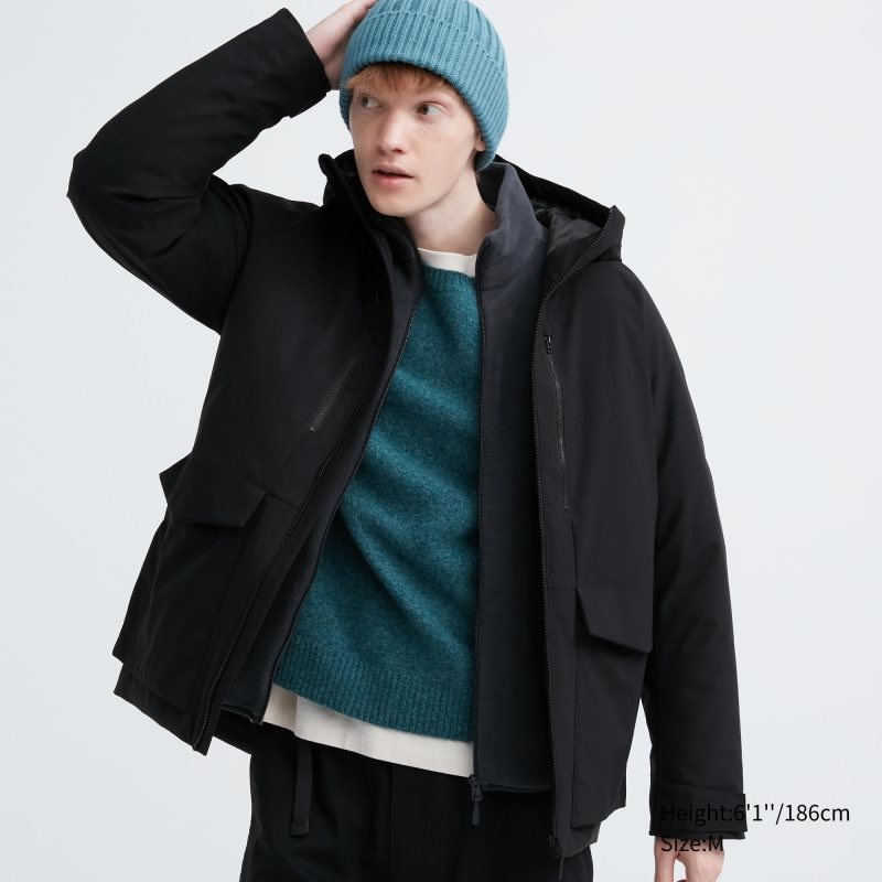 Men Uniqlo Hybrid Down 3d Cut Parka Black | 4842553