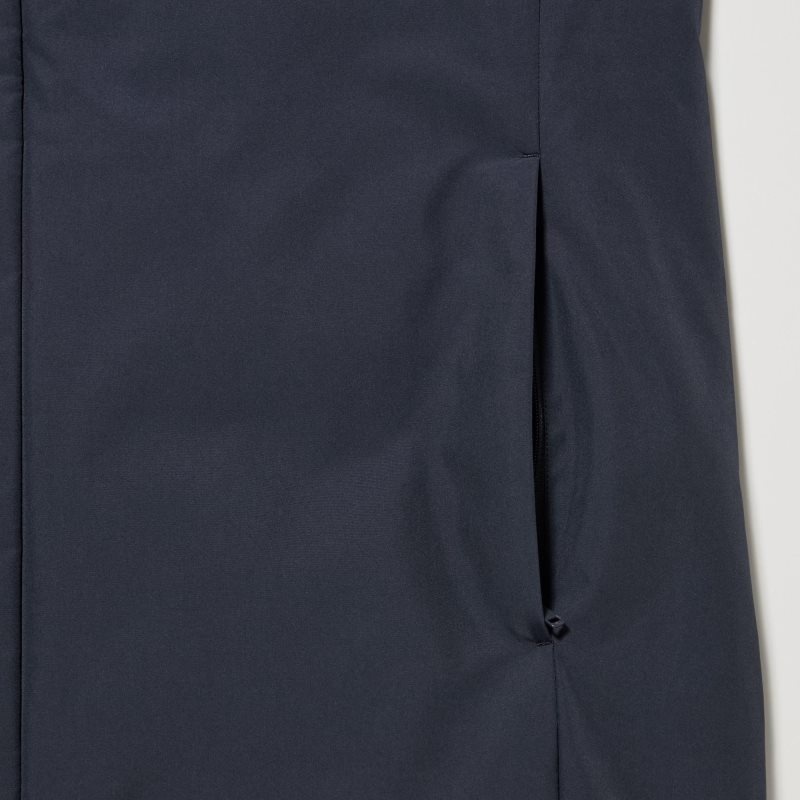Men Uniqlo Hybrid Down Coats Navy | 9145948