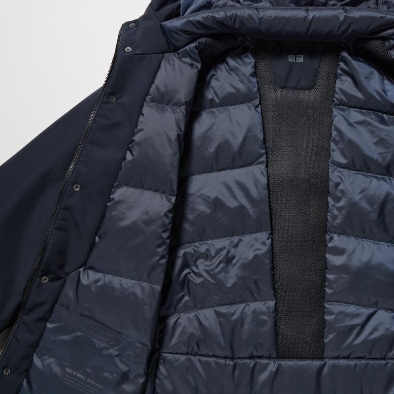 Men Uniqlo Hybrid Down Coats Navy | 9145948