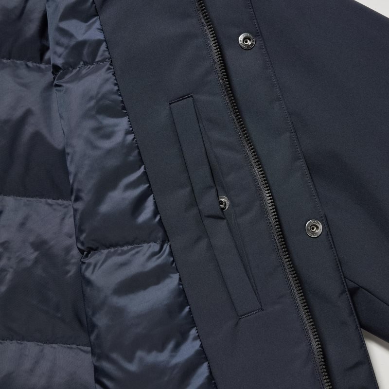 Men Uniqlo Hybrid Down Coats Navy | 9145948