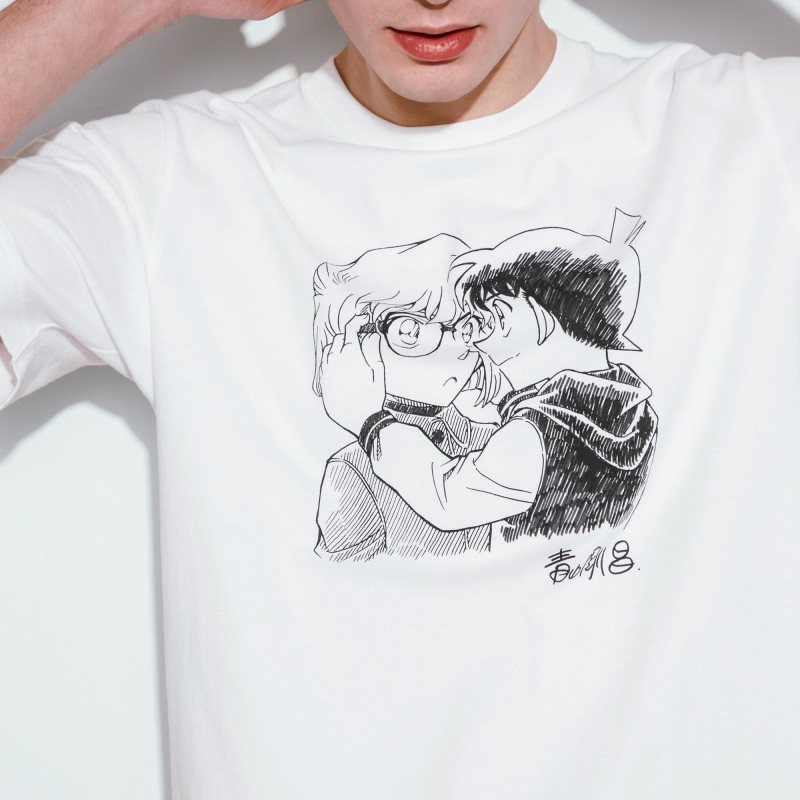 Men Uniqlo Introduction Of Detective Conan Case Closed Ut Short-sleeve Graphic T Shirts White | 898852