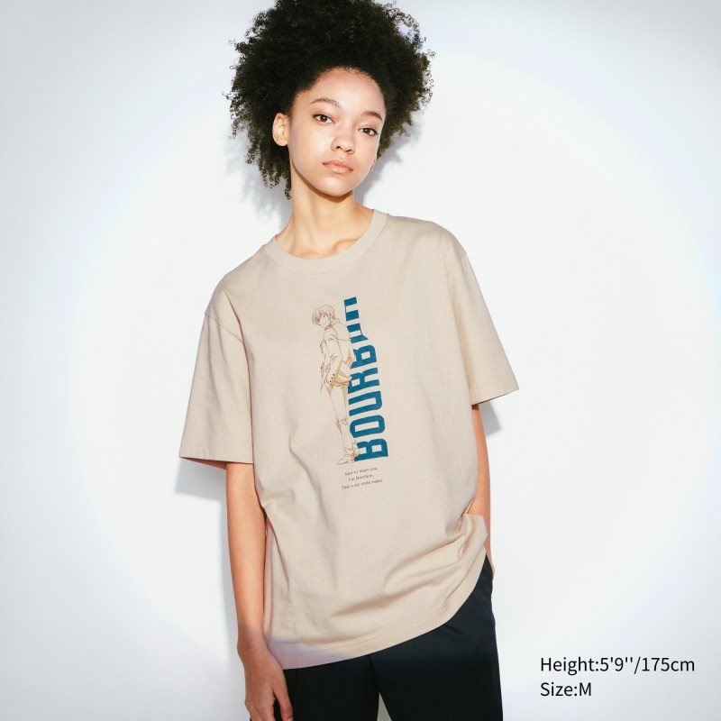 Men Uniqlo Introduction Of Detective Conan Case Closed Ut Short-sleeve Graphic T Shirts Beige | 1687556