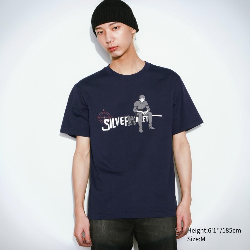 Men Uniqlo Introduction Of Detective Conan Case Closed Ut Short-sleeve Graphic T Shirts Navy | 677705